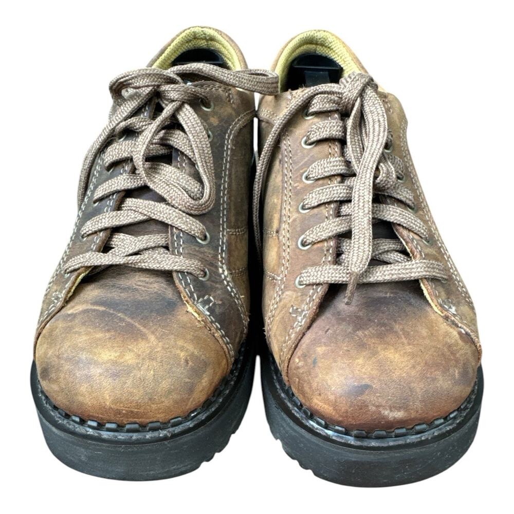 American Eagle AE Brown Leather Oxford Shoes Womens 10 Y2K Chunky Lace Up Grunge